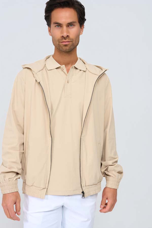 Lightweight Hooded Jacket burgundy beige