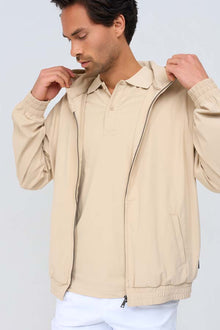 Lightweight Hooded Jacket burgundy beige