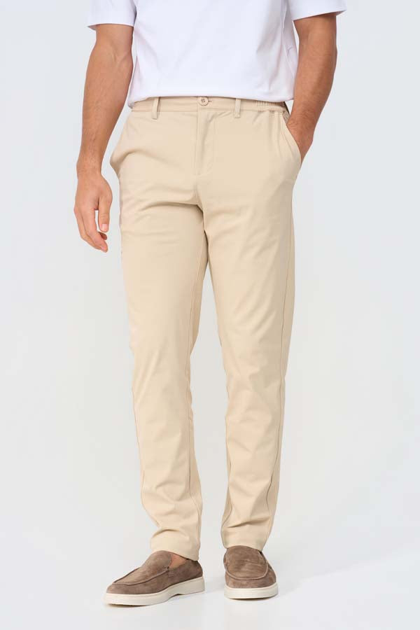BEIGE FORM TAPERED CHINO