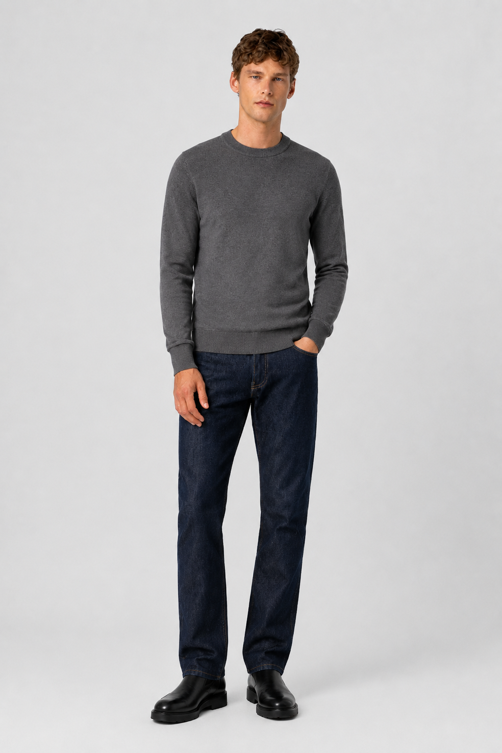 DARK GREY KNIT PULLOVER