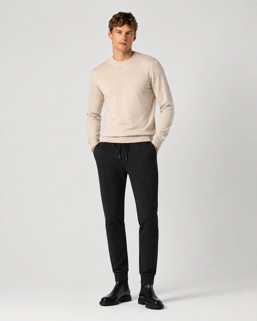 BEIGE FORM KNIT PULLOVER