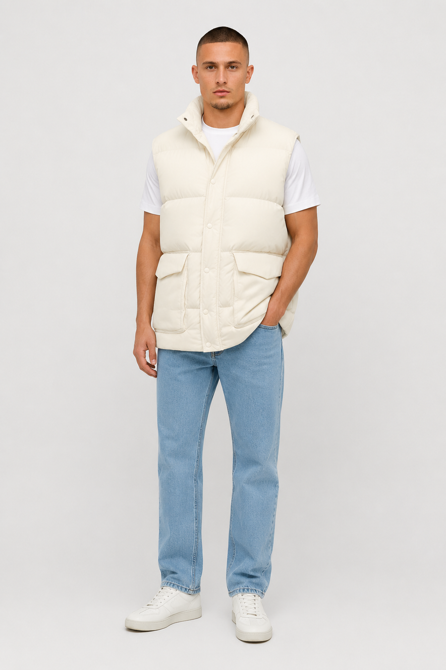 ESSENTIAL PADDED GILET – BEIGE