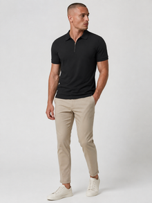 ZIP POLO BLACK