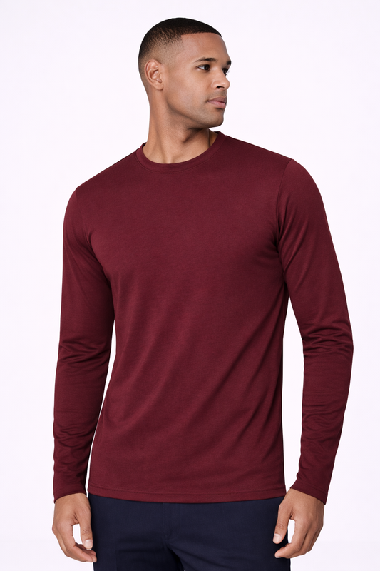 THE ESSENTIAL ATHLETIC LONG SLEEVE BORDEAUX
