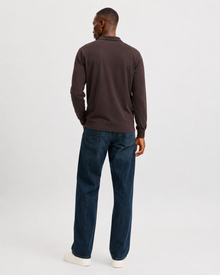 LONG SLEEVE POLO – Espresso