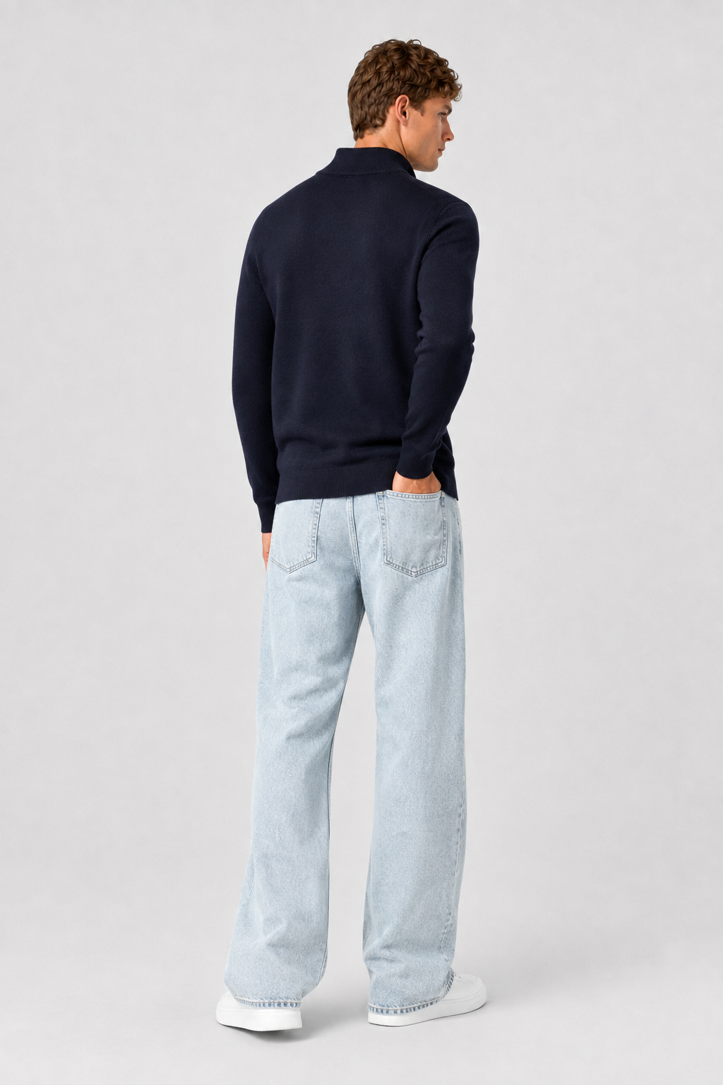 Quarter ZIP ESSENTIAL SWEATER - NATIVE BLUE