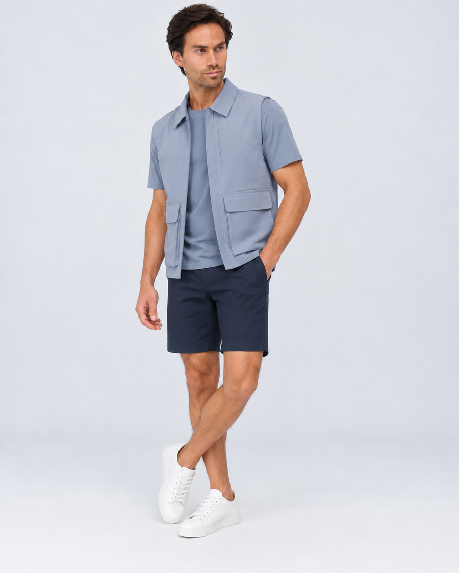 TRAVEL UTILITY WAISTCOAT – CLOUD BLUE