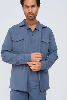 CLOUD BLUE FIELD ZIP OVERSHIRT