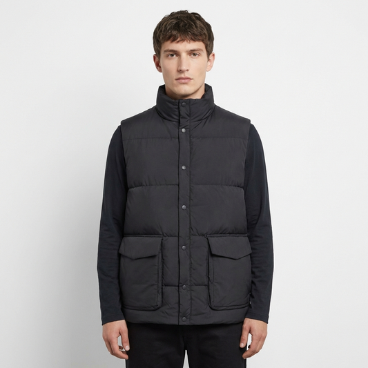 HEAVY PUFFER BODYWARMER BLACK